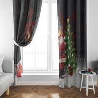 Christmas Canada Window Curtain Merry Moose-Mas Santa Hugging A Moose - Wonder Print Shop