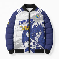 Bosnia and Herzegovina Football Custom Bomber Puffer Jacket Go Zmajevi Mi smo uz vas White Version - Wonder Print Shop