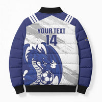 Bosnia and Herzegovina Football Custom Bomber Puffer Jacket Go Zmajevi Mi smo uz vas White Version - Wonder Print Shop