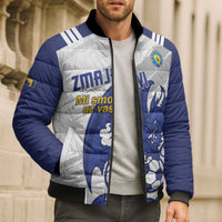 Bosnia and Herzegovina Football Custom Bomber Puffer Jacket Go Zmajevi Mi smo uz vas White Version - Wonder Print Shop
