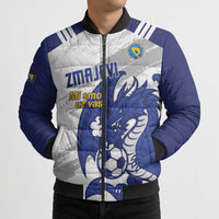 Bosnia and Herzegovina Football Custom Bomber Puffer Jacket Go Zmajevi Mi smo uz vas White Version - Wonder Print Shop