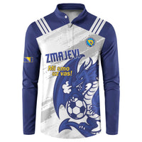 Bosnia and Herzegovina Football Custom Button Sweatshirt Go Zmajevi Mi smo uz vas White Version - Wonder Print Shop