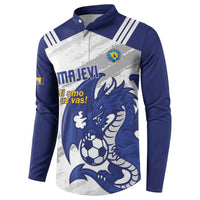 Bosnia and Herzegovina Football Custom Button Sweatshirt Go Zmajevi Mi smo uz vas White Version - Wonder Print Shop
