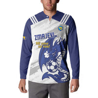 Bosnia and Herzegovina Football Custom Button Sweatshirt Go Zmajevi Mi smo uz vas White Version - Wonder Print Shop