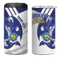 Bosnia and Herzegovina Football Custom 4 in 1 Can Cooler Tumbler Go Zmajevi Mi smo uz vas White Version - Wonder Print Shop