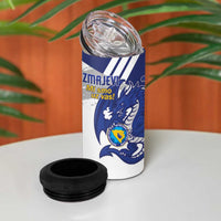 Bosnia and Herzegovina Football Custom 4 in 1 Can Cooler Tumbler Go Zmajevi Mi smo uz vas White Version - Wonder Print Shop