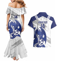Bosnia and Herzegovina Football Custom Couples Matching Mermaid Dress and Hawaiian Shirt Go Zmajevi Mi smo uz vas White Version - Wonder Print Shop