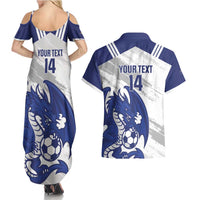 Bosnia and Herzegovina Football Custom Couples Matching Summer Maxi Dress and Hawaiian Shirt Go Zmajevi Mi smo uz vas White Version - Wonder Print Shop
