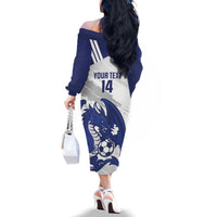 Bosnia and Herzegovina Football Custom Family Matching Off The Shoulder Long Sleeve Dress and Hawaiian Shirt Go Zmajevi Mi smo uz vas White Version - Wonder Print Shop