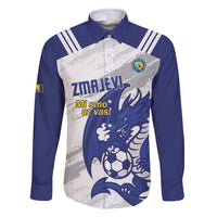 Bosnia and Herzegovina Football Custom Family Matching Off Shoulder Maxi Dress and Hawaiian Shirt Go Zmajevi Mi smo uz vas White Version - Wonder Print Shop