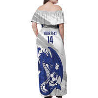 Bosnia and Herzegovina Football Custom Family Matching Off Shoulder Maxi Dress and Hawaiian Shirt Go Zmajevi Mi smo uz vas White Version - Wonder Print Shop