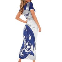 Bosnia and Herzegovina Football Custom Family Matching Short Sleeve Bodycon Dress and Hawaiian Shirt Go Zmajevi Mi smo uz vas White Version - Wonder Print Shop