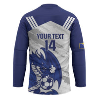 Bosnia and Herzegovina Football Custom Hockey Jersey Go Zmajevi Mi smo uz vas White Version - Wonder Print Shop