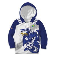 Bosnia and Herzegovina Football Custom Kid Hoodie Go Zmajevi Mi smo uz vas White Version - Wonder Print Shop