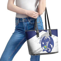 Bosnia and Herzegovina Football Custom Leather Tote Bag Go Zmajevi Mi smo uz vas White Version - Wonder Print Shop