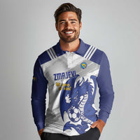 Bosnia and Herzegovina Football Custom Long Sleeve Polo Shirt Go Zmajevi Mi smo uz vas White Version - Wonder Print Shop