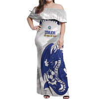 Bosnia and Herzegovina Football Custom Off Shoulder Maxi Dress Go Zmajevi Mi smo uz vas White Version - Wonder Print Shop