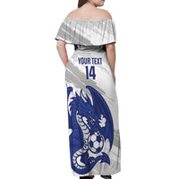 Bosnia and Herzegovina Football Custom Off Shoulder Maxi Dress Go Zmajevi Mi smo uz vas White Version - Wonder Print Shop