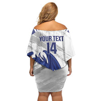 Bosnia and Herzegovina Football Custom Off Shoulder Short Dress Go Zmajevi Mi smo uz vas White Version - Wonder Print Shop