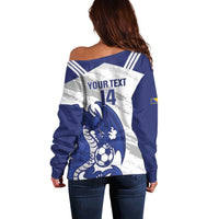 Bosnia and Herzegovina Football Custom Off Shoulder Sweater Go Zmajevi Mi smo uz vas White Version - Wonder Print Shop