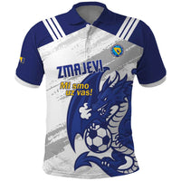Bosnia and Herzegovina Football Custom Polo Shirt Go Zmajevi Mi smo uz vas White Version - Wonder Print Shop