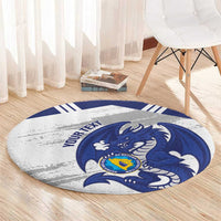 Bosnia and Herzegovina Football Custom Round Carpet Go Zmajevi Mi smo uz vas White Version - Wonder Print Shop