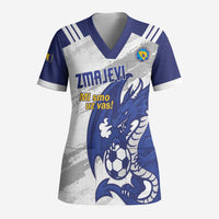 Bosnia and Herzegovina Football Custom Scrub Top Go Zmajevi Mi smo uz vas White Version - Wonder Print Shop