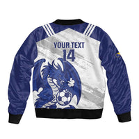 Bosnia and Herzegovina Football Custom Sleeve Zip Bomber Jacket Go Zmajevi Mi smo uz vas White Version - Wonder Print Shop