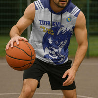 Bosnia and Herzegovina Football Custom Sleeveless Hoodie Go Zmajevi Mi smo uz vas White Version - Wonder Print Shop