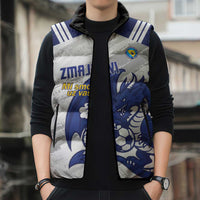 Bosnia and Herzegovina Football Custom Sleeveless Puffer Jacket Go Zmajevi Mi smo uz vas White Version - Wonder Print Shop
