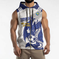 Bosnia and Herzegovina Football Custom Sleeveless Zip Hoodie Go Zmajevi Mi smo uz vas White Version - Wonder Print Shop