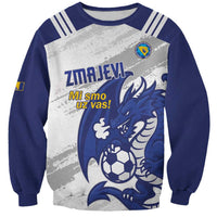 Bosnia and Herzegovina Football Custom Sweatshirt Go Zmajevi Mi smo uz vas White Version - Wonder Print Shop