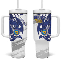 Bosnia and Herzegovina Football Custom Tumbler With Handle Go Zmajevi Mi smo uz vas White Version - Wonder Print Shop