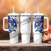 Bosnia and Herzegovina Football Custom Tumbler With Handle Go Zmajevi Mi smo uz vas White Version - Wonder Print Shop