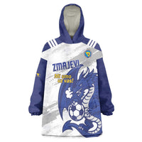 Bosnia and Herzegovina Football Custom Wearable Blanket Hoodie Go Zmajevi Mi smo uz vas White Version - Wonder Print Shop