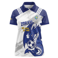 Bosnia and Herzegovina Football Custom Women Polo Shirt Go Zmajevi Mi smo uz vas White Version - Wonder Print Shop