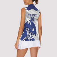 Bosnia and Herzegovina Football Custom Women Sleeveless Polo Shirt Go Zmajevi Mi smo uz vas White Version - Wonder Print Shop