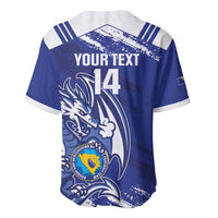 Bosnia and Herzegovina Football Custom Baseball Jersey Go Zmajevi Mi smo uz vas Blue Version - Wonder Print Shop