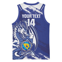 Bosnia and Herzegovina Football Custom Basketball Jersey Go Zmajevi Mi smo uz vas Blue Version - Wonder Print Shop