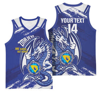 Bosnia and Herzegovina Football Custom Basketball Jersey Go Zmajevi Mi smo uz vas Blue Version - Wonder Print Shop