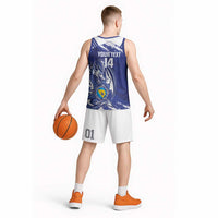 Bosnia and Herzegovina Football Custom Basketball Jersey Go Zmajevi Mi smo uz vas Blue Version - Wonder Print Shop