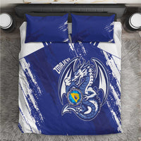 Bosnia and Herzegovina Football Bedding Set Go Zmajevi Mi smo uz vas Blue Version - Wonder Print Shop