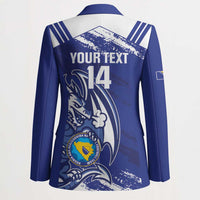 Bosnia and Herzegovina Football Custom Blazer Go Zmajevi Mi smo uz vas Blue Version - Wonder Print Shop