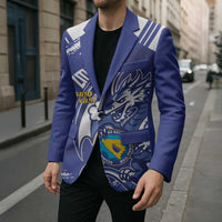 Bosnia and Herzegovina Football Custom Blazer Go Zmajevi Mi smo uz vas Blue Version - Wonder Print Shop