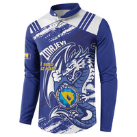 Bosnia and Herzegovina Football Custom Button Sweatshirt Go Zmajevi Mi smo uz vas Blue Version - Wonder Print Shop