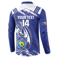 Bosnia and Herzegovina Football Custom Button Sweatshirt Go Zmajevi Mi smo uz vas Blue Version - Wonder Print Shop
