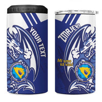 Bosnia and Herzegovina Football Custom 4 in 1 Can Cooler Tumbler Go Zmajevi Mi smo uz vas Blue Version - Wonder Print Shop