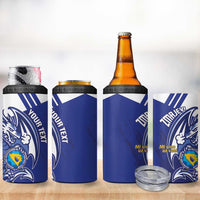 Bosnia and Herzegovina Football Custom 4 in 1 Can Cooler Tumbler Go Zmajevi Mi smo uz vas Blue Version - Wonder Print Shop