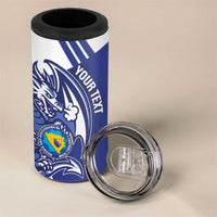 Bosnia and Herzegovina Football Custom 4 in 1 Can Cooler Tumbler Go Zmajevi Mi smo uz vas Blue Version - Wonder Print Shop