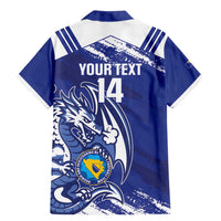 Bosnia and Herzegovina Football Custom Family Matching Mermaid Dress and Hawaiian Shirt Go Zmajevi Mi smo uz vas Blue Version - Wonder Print Shop